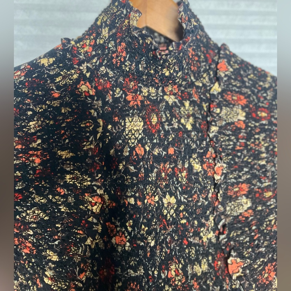 Anthropologie x Plenty by Tracy Reese Smocked Floral Long sleeve Mini Dress S - Picture 8 of 13